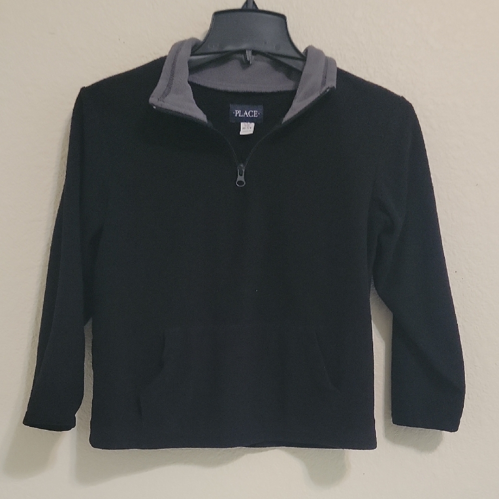 The Children's Place Black and Gray Zip-Up Top